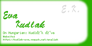 eva kudlak business card